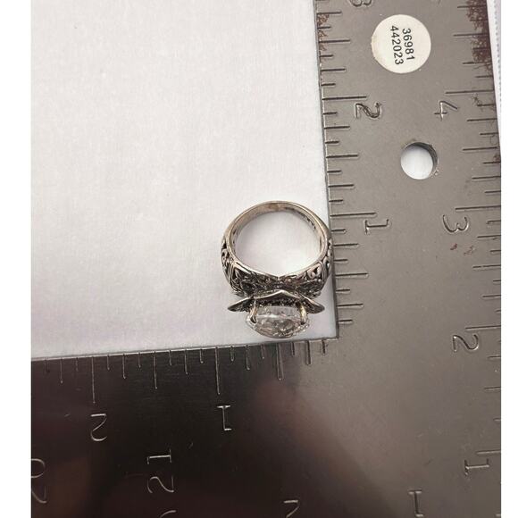 JARDA Sterling Silver Edwardian Revival Filigree Ring - Picture 7 of 8